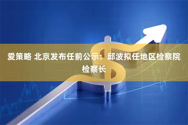 爱策略 北京发布任前公示：邱波拟任地区检察院检察长